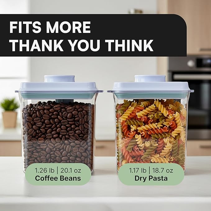 Bop Top Airtight Food Storage Containers with Lid 7 Cups / 57 oz | Kitchen Canister Sets | Air Tight Pantry Container| Pop Top Dry Food Storage Containers for Snacks, Sugar, Flour, Baking, Pasta