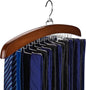 Tie Rack 2Pcs Tie Racks for Men Closet 24 Hooks, Wooden Tie Organizer with Upgraded 360°Rotating, Scarves Accessories Closet Organizer for Bras,Tank Tops,Camisoles etc.Walnut…