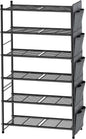 Shoe Rack, 6 Tier 27" Metal Shoe Organizer Storage for Closet, Entryway, Black