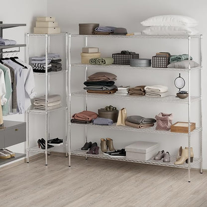 21" Deep x 72" Wide x 74" Height Wire Shelving Kit | 5-Tier | NSF Commercial Storage Rack Unit