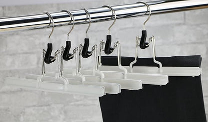 Mawa by Reston Lloyd Non-Slip Space-Saving Clothes Hanger with Clamp for Pants and Skirts, Style M/26, 1-Piece, White