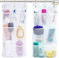 S&T INC. Shower Organizer, Shower Caddy or Bathroom Organizer with Quick Drying Mesh, 7 Pockets to Hold Shampoo, Soap, Loofah, and Cruise Ship Essentials, 14 Inch by 30 Inch, White, 2 Pack