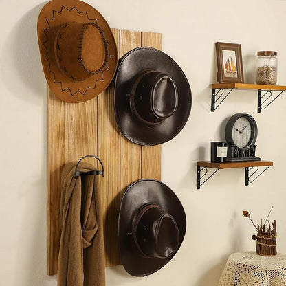 Taozun 4 Pack of Wall-mounted Cowboy Hat Rack, Powder-coated and Curved Hat Holders, Hat-shaped Protective Hat Hanger for Storage and Display, Easy Drilling Installation