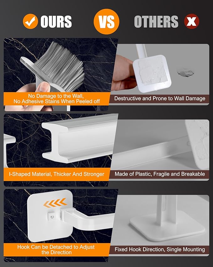 Hat Rack for Hat Storage (4-Pack), Multi-Purpose Hat Organizer, Strong Adhesive Hat Hooks for Wall Organizer for Baseball Caps, Two Mounting Options Hook, White