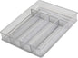 Ybm Home Silver Mesh Cutlery Holder In-drawer Utensil Flatware Organizer/tray size 12-1/2 By 9-1/4 By 2 Inches (5-compartment)