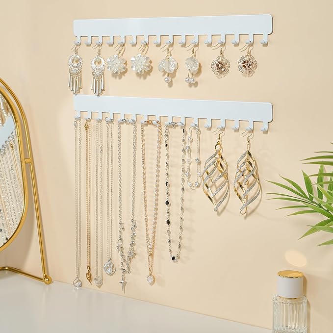 bussdis adhesive necklace hook necklace hanging storage white upgrage Extended