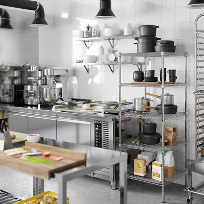 24" Deep x 24" Wide x 64" Height Wire Shelving Kit | 5-Tier | NSF Commercial Storage Rack Unit