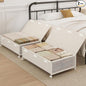 2 Pack Under the Bed Storage Containers,10 inch Height Under Bed Shoe Storage,31inch Long Underbed Storage with Wheels,Large Rolling under bed Clothes Storage Drawers with Lid for Dorm Tall ,Ivory