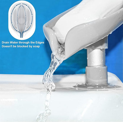 2Pack Soap Holder Leaf-Shape - Self Draining Soap Dish Holder, Not Punched Easy Clean Bar Soap Holder, with Suction Cup Soap Dish Suitable for Shower, Bathroom, Kitchen Sink (Grey + Green)
