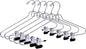 6 Quality Add-On Skirt Blouse Hanger Heavy-Duty Add-On Skirt Hangers with Clips, Multi Stackable Add on Hangers, Adjustable Wide Clip Pants Hanger, Chrome (Skirt Hanger - Wide Clips, 6)
