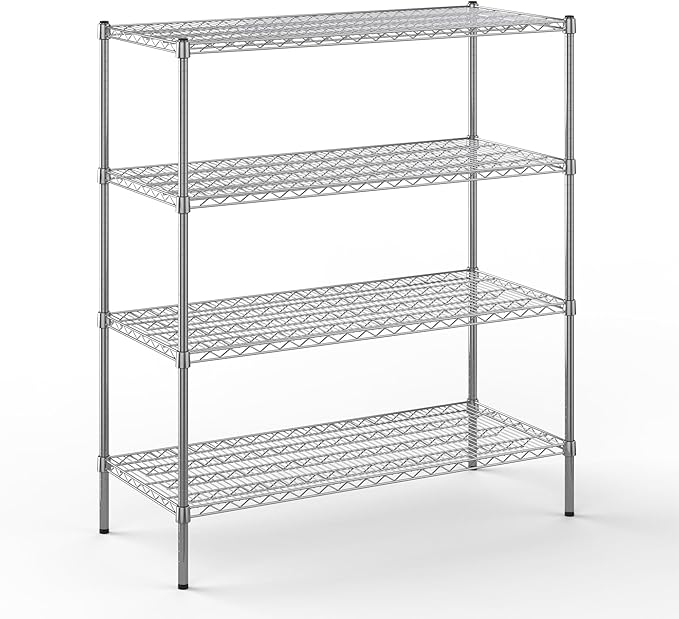 21" Deep x 48" Wide x 54" Height Wire Shelving Kit | 4-Tier | NSF Commercial Storage Rack Unit