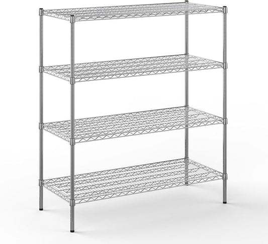 21" Deep x 48" Wide x 54" Height Wire Shelving Kit | 4-Tier | NSF Commercial Storage Rack Unit