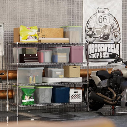 24" Deep x 60" Wide x 54" Height Wire Shelving Kit | 4-Tier | NSF Commercial Storage Rack Unit