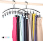 Legging Organizer for Closet,2 Pack Drying Rack with 20 Clips,Metal Yoga Pants Hangers,Windproof Clothes Hangers for Socks,Bras,Baby Clothes,Underwear-Space Saving,Indoor Outdoor Use (Blue)