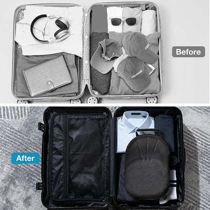 ProCase Hard Hat Travel Case for Baseball Caps, No-Crush Case Holds Up to 5-6 Hats, Adjustable Interior with Shoulder Strap for Travel, Hat Organizer Ball Caps Holder -Black