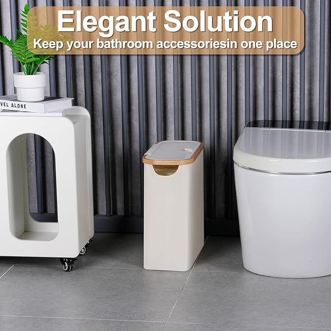 efluky Toilet Paper Basket 28L, Toilet Paper Holder with Lid for Bathroom, Free Standing Storage Organizer Holds Up to 9-12 Rolls (Beige, 1)