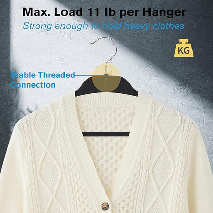 Rubber Coated Hangers 20 Pack, Non-Slip Clothes Hangers with Rustproof Hooks, Space Saving Thin Design for Closet/Retail/Home
