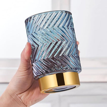 Makeup Brush Holder Organizer,Toothbrush Holders,Desk Pen Pencil Holder,Multifunctional Vintage Glass Brush Cup（A40-7-US）
