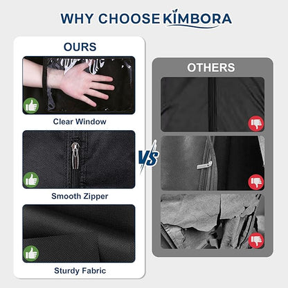 KIMBORA 43" Suit Bags for Closet Storage and Travel, Gusseted Hanging Garment Bags for Men Suit Cover With Handles for Clothes, Coats, Jackets, Shirts（3 Packs）