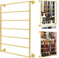 Wall Mounted Display Rack, 7-Layer Wrapping Paper Ribbon Organizer Scarves Tie & Scarf Rack Belts Towel Holder Necktie Hijab Stand Metal Shelving for Home, Retail Stores, Flower Shop