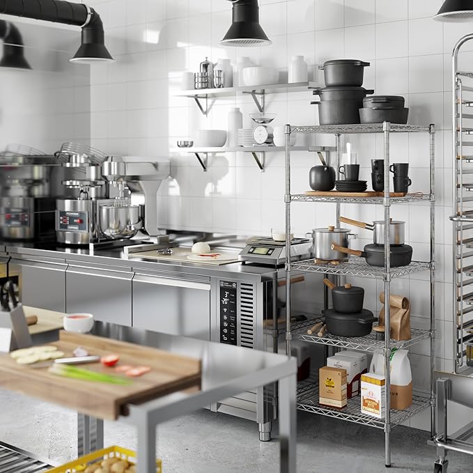 21" Deep x 24" Wide x 64" Height Wire Shelving Kit | 5-Tier | NSF Commercial Storage Rack Unit
