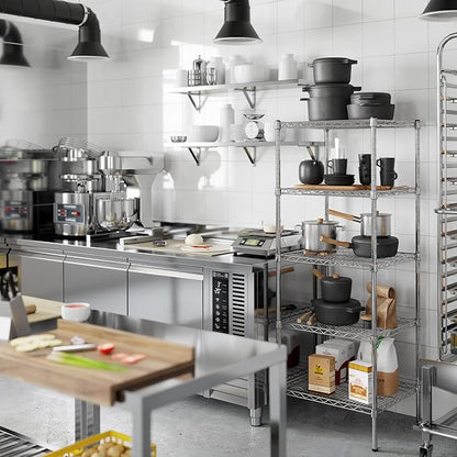 21" Deep x 24" Wide x 64" Height Wire Shelving Kit | 5-Tier | NSF Commercial Storage Rack Unit