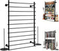 12 Layers 80cm Black Wall Display Stand Wrapping Paper Ribbon Organizer Tie Scarf Rack Belt Towel Holder Spool Hijab Stand Metal Shelving for Home, Retail Stores, Flower Shop, Studio, Sewing