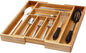 YBM Home & Kitchen Expandable 6-compartment Kitchen Utensil, Flatware, Cutlery Drawer Organizer Tray Size 18" width (12.5" wide closed), 17." Length, 2" Height. Item No.339