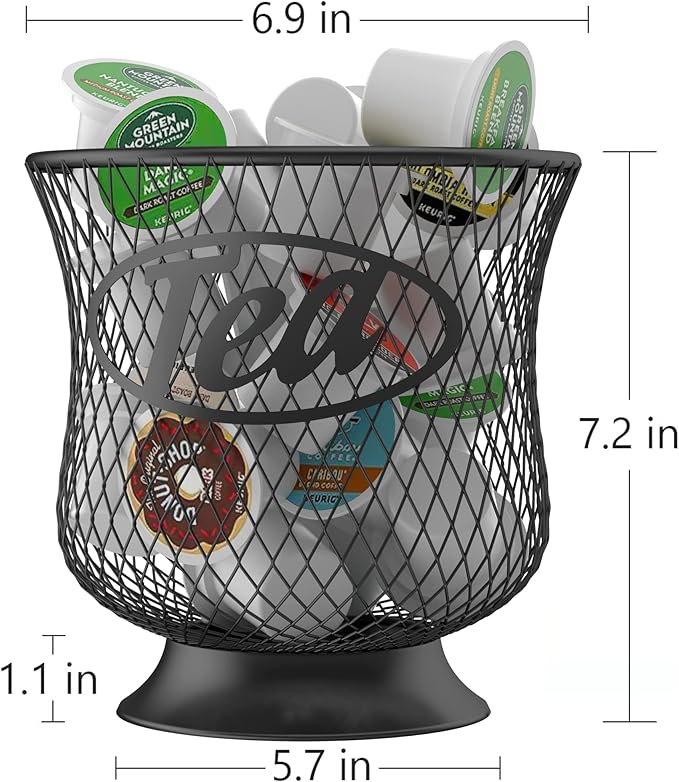 ITHSKUILL Tea Pod Holder, Sturdy K Cup Organizer, Large Capacity K Cup Storage for Keuring Espresso Capsule Coffee Creamer, Easy to Refill and Organize for Cafe Bar, Coffee Bar Decor