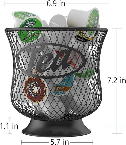 ITHSKUILL Tea Pod Holder, Sturdy K Cup Organizer, Large Capacity K Cup Storage for Keuring Espresso Capsule Coffee Creamer, Easy to Refill and Organize for Cafe Bar, Coffee Bar Decor