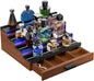 Perfume Cologne Organizer for Men: with LED Light 4 Tier Wooden Perfumes Stand, Desktop Parfum Holder Wood Display Shelf with Cabinet, Bedroom Makeup Lotion Jewelry Storage Rack with Drawer
