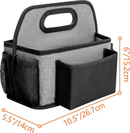 HODRANT Paper Plate Organizer, Disposable Utensil Holder with 4 Rooms for Cup Fork Spoon Napkin, Buffet Silverware Caddy, Metal Cutlery Dispenser for Counter Party Flatware, Patent Design, Black