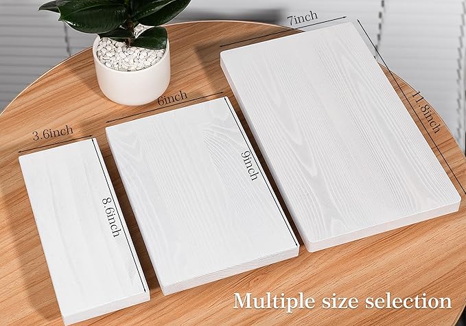 Bathroom Counter Organizer Wood Pedestal Stand Farmhouse Decorative Tray Soap Holder for Kitchen Decor, Small, White