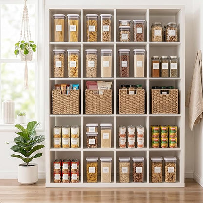 StorageWorks 9 inch Wicker Storage Cubes, Handwoven Wicker Baskets for Storage, Square Cube Organizer Bins, Foldable Paper Rope Basket for Organizing, Natural, 2 Pack
