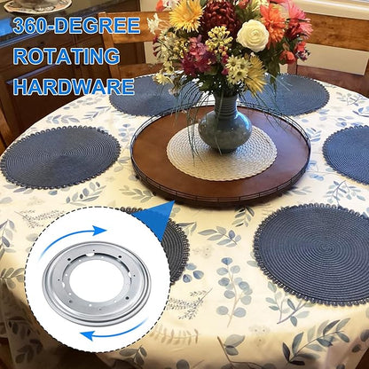 8 Pack 9 Inch Lazy Susan Turntable Bearing Plate, Heavy-Duty Lazy Susan Hardware for Kitchen, Furniture & DIY Projects, 750lbs Capacity?Silver?
