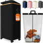 Laundry Hamper with Wheels, 110L Large Clothes Hamper with Removable Inner Bag, Collapsible Dirty Clothes Basket for Dorm, Rolling Dirty Clothes Basket for, Bedroom, Bathroom, Laundry Room