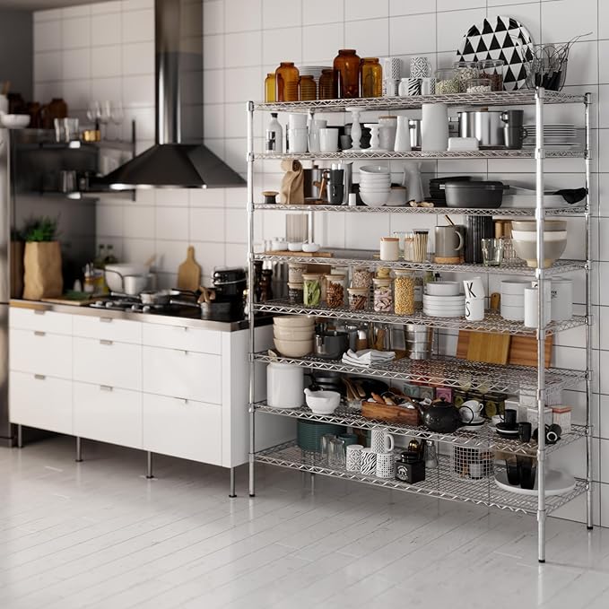 21" Deep x 60" Wide x 74" Height Wire Shelving Kit | 8-Tier | NSF Commercial Storage Rack Unit