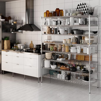 21" Deep x 60" Wide x 74" Height Wire Shelving Kit | 8-Tier | NSF Commercial Storage Rack Unit