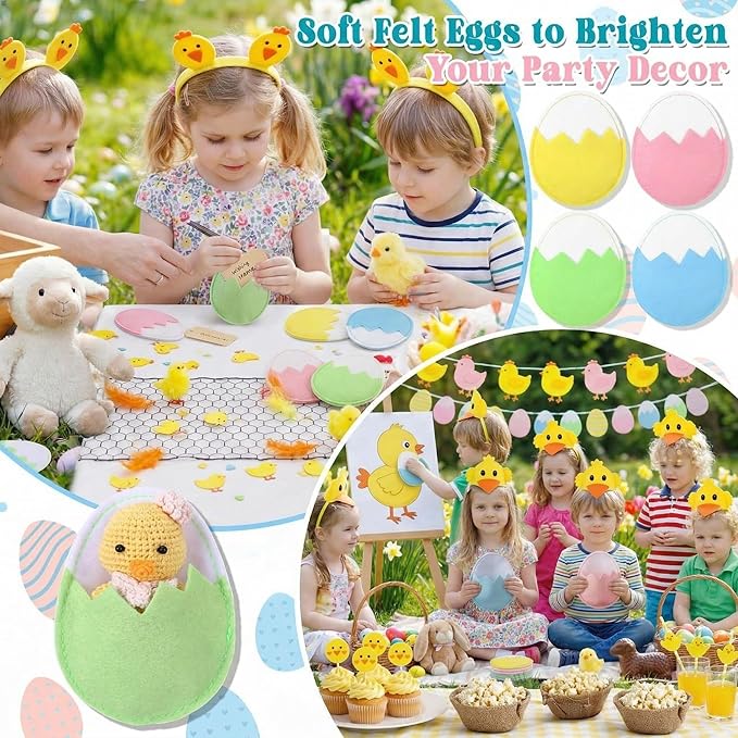24 Pcs Silverware Holder Utensil Cutlery Holder Felt Eggs Colorful Tableware Bags Reusable Egg Shaped Container Silverware Pouch Bags for Knife Forks Organizer