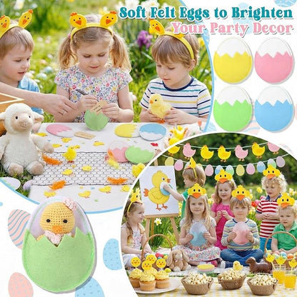 24 Pcs Silverware Holder Utensil Cutlery Holder Felt Eggs Colorful Tableware Bags Reusable Egg Shaped Container Silverware Pouch Bags for Knife Forks Organizer
