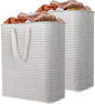 Lifewit 2 Pack Laundry Basket 125L Each, Collapsible Clothes Hamper with Reinforced Handles, Freestanding Waterproof Design for Bedroom and Laundry Room, Grey 250L Total