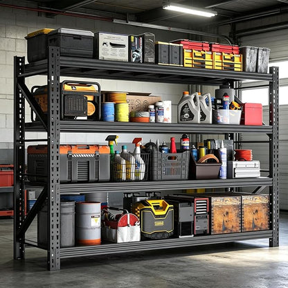 Garage Storage Shelves,73" H*48" W*22.4" D Heavy Duty 4-Tier Metal Shelving Unit with Adjustable Shelves Industrial Garage Shelving for Garage Organization & Warehouse Storage