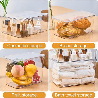 Four-piece Clear Multifunctional Transparent lid kitchen storage box