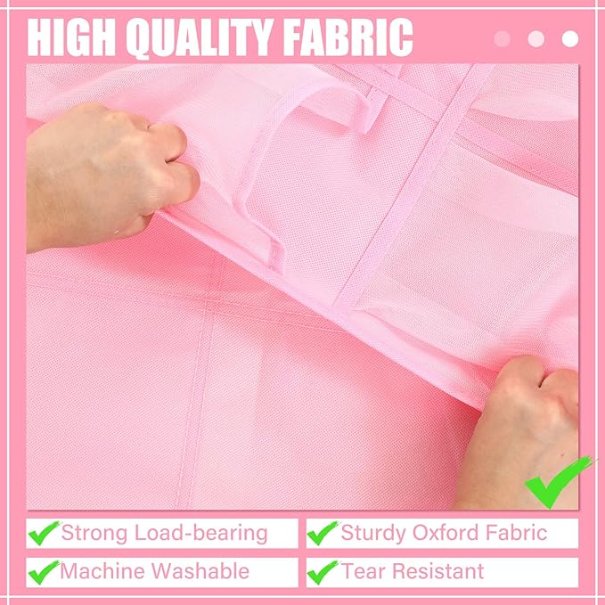 Windyun 2 Pack 40 Over the Door Shoe Organizers Large Mesh Pocket Hanging Shoe Rack for Closet Nonslip Behind Door Storage Holder Back to School Organizer for Dorm Room College Storage(Pink)