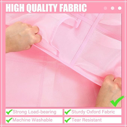 Windyun 2 Pack 40 Over the Door Shoe Organizers Large Mesh Pocket Hanging Shoe Rack for Closet Nonslip Behind Door Storage Holder Back to School Organizer for Dorm Room College Storage(Pink)
