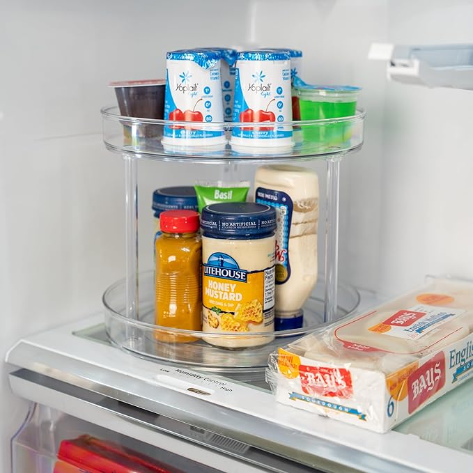 Dial Industries Lazy Susan Turntable Organizer for Pantry, Cabinet, Countertop, 2 Tier, 10.5 Inch