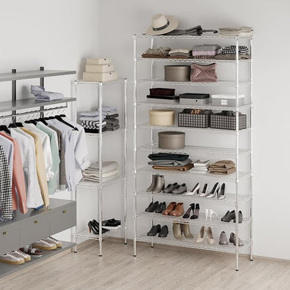 18" Deep x 48" Wide x 96" Height Wire Shelving Kit | 10-Tier | NSF Commercial Storage Rack Unit