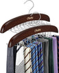 Tie Rack Hanger for Closet: Ohuhu 2 Packs 24 Folding Hooks Tie Hangers for Men Wooden Tie Holder Organizer Space Saving Necktie Storage 360 Degree Rotating Ties Belts Scarves Tank Tops-Walnut