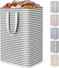 Lifewit 1 Pack Laundry Basket 80L Each, Collapsible Clothes Hamper with Reinforced Handles, Freestanding Waterproof Design for Bedroom and Laundry Room, Black 80L Total