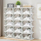 VECELO 6 Tier Vertical Narrow Shoe Rack, Free Standing Shoe Racks, Skinny Shoe Shelf Easy Assembly, Compact Shoe Organizer Space Saving for Small Spaces, Entryway, Garage, Front Door Entrance, Grey